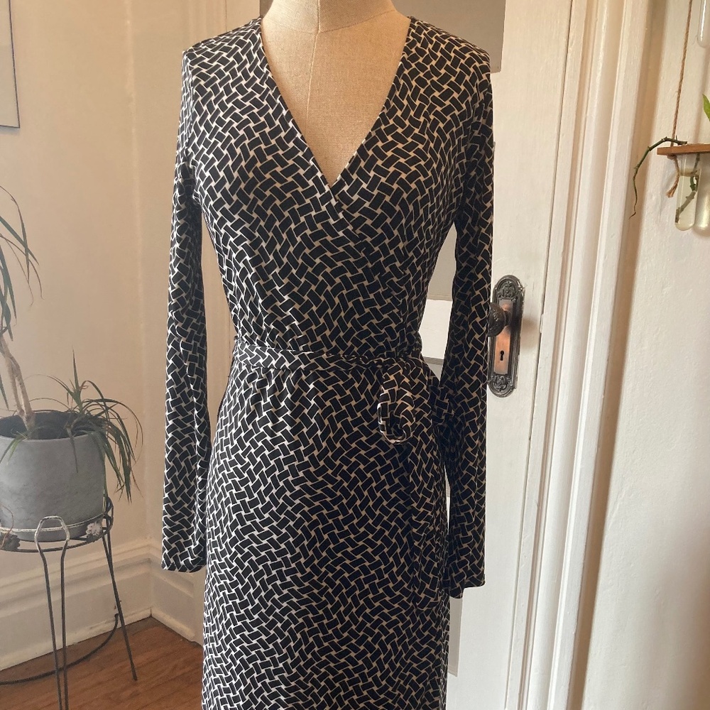 The Limited long sleeve midi wrap dress